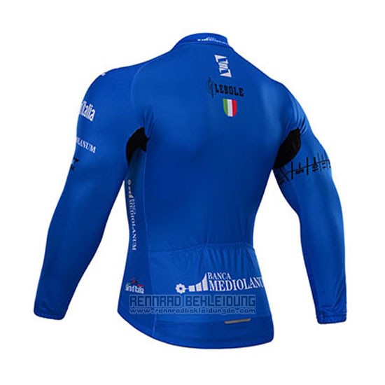 2015 Fahrradbekleidung Giro D'italien Blau Trikot Langarm und Tragerhose